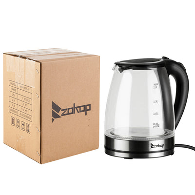 Water Kettle, 1.8L Electric Kettle to Boil Water, SEGMART Electric Tea Kettle w/ Auto Shutoff, Glass Electric Tea Kettle in Black w/ LED Light, Hot Water Pot Electric for Tea & Coffee, H609