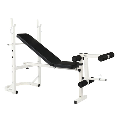 Workout Bench, Adjustable Weight Bench with 6-roll Leg Developer, Incline Decline Weight Bench for Full Body, Heavy Duty Exercise Fitness Bench for Home Gym, 440 lbs, L3918