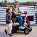 Senior Mobility Scooter, Outdoor Electric Powered Mobility Scooter with The US Flag, Motorized Scooter with Pneumatic Tires, Foldable Tiller with Cup Holder & USB Charging Port, 4.9 mph, Red, SS469