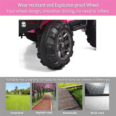 Kids Ride on Cars, 12V Electric Vehicles with Remote Control, Motorized Vehicles Ride on Car W/Lights, Spring Suspension, MP3 Player, Pink Battery-Powered Ride on Toys for Girls,LLL1803