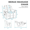 Oversized Recliner Chairs on Clearance, Massage Recliner Chair with Heat for elderly, High-Grade PU Leather Sofa Lounge Chair with 8 Vibration Points, Safety Ergonomic Recliner Sofa, L