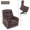 Lift Chairs for Elderly, High-Grade Upholstered Fabric Power Lift Chairs Recliners, Heavy Duty Sofa Lounge Chair with Remote, Safety Motion Reclining Mechanism Living Room Furniture, Brown, I8431