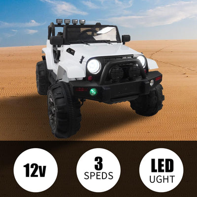 Segmart® White Electric Vehicles Ride on Truck W/Light