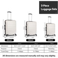 SEGMART Carry on Luggage Set, 3pcs 20''/24''/28'' Fashion Lightweight Suitcase Travel Sets for Women, 3-in-1 Portable Carry on Trolley Case with Telescoping Handle, Beige, S9351