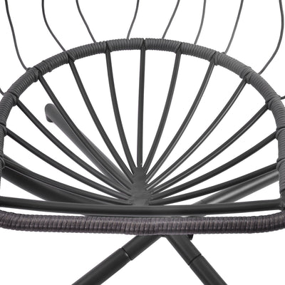 Clearance! Hanging Wicker Egg Chair, Outdoor Patio Hanging Chairs with Stand, UV Resistant Hammock Chair with Comfortable Gray Cushion, Durable Indoor Swing Egg Chair for Garden, Backyard, 350lbs, L