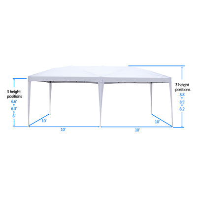 10 x 20ft Outdoor Pop Up Canopy, Heavy Duty Commercial Instant Shade Tent W/ 4 Removable Sidewalls & 2 Windows, Lightweight Outdoor Folding Instant Tent w/ Carrying Bag for Party Wedding Pool, T843