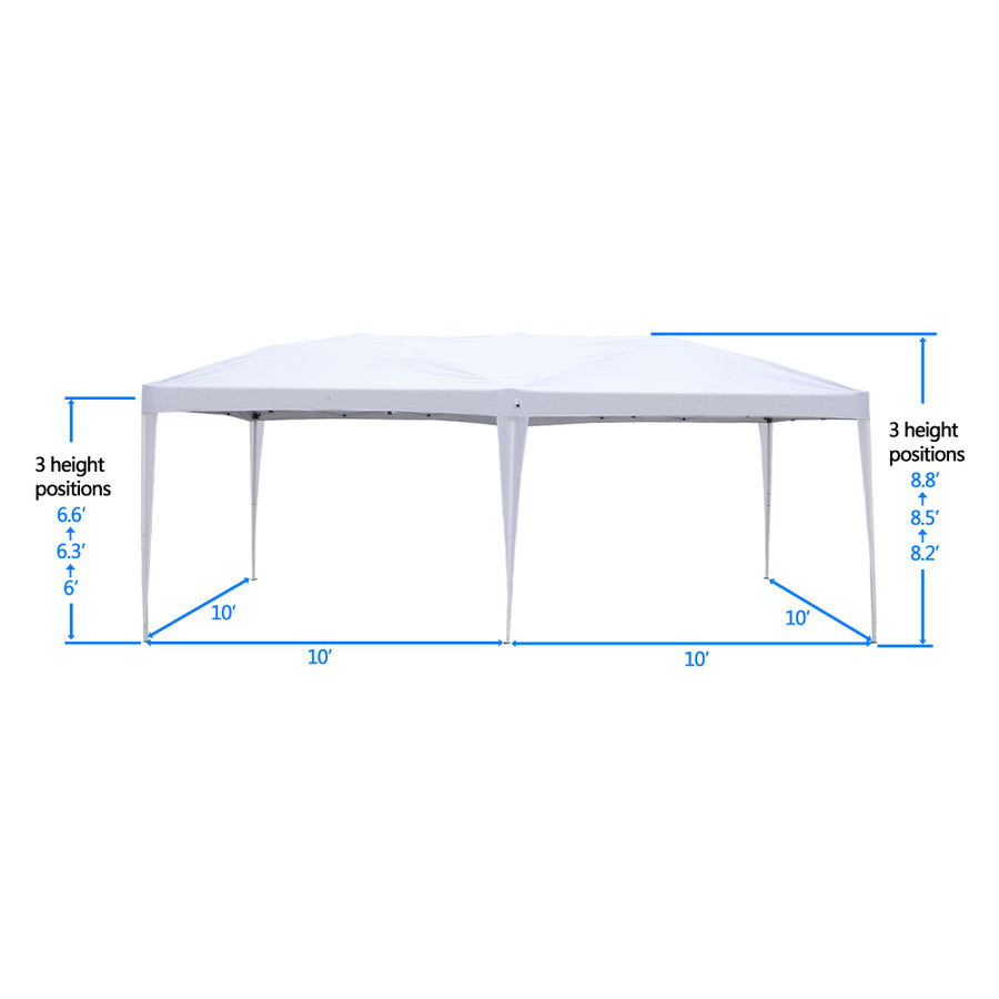 10 x 20ft Outdoor Pop Up Canopy, Heavy Duty Commercial Instant Shade Tent W/ 4 Removable Sidewalls & 2 Windows, Lightweight Outdoor Folding Instant Tent w/ Carrying Bag for Party Wedding Pool, T843