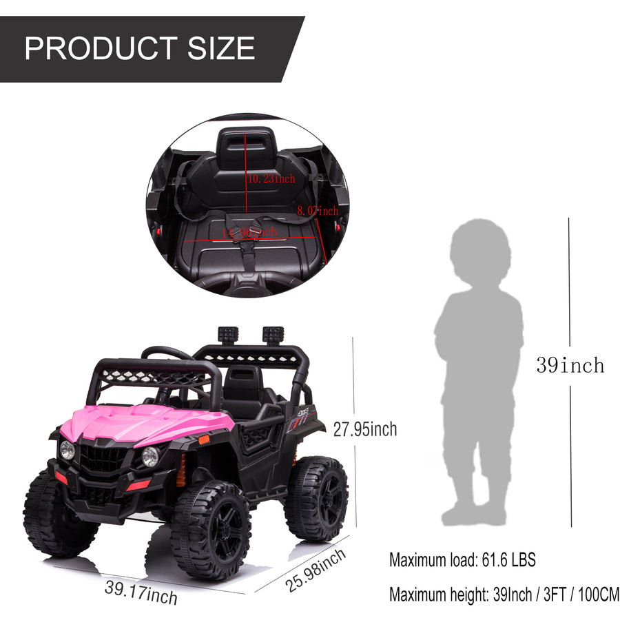 OFF-ROAD UTV TRUCK RIDE ON CAR KIDS CARS 12V KIDS TOYS WITH R/C PARENTAL REMOTE ELECTRIC VEHICLES FOR BOYS GIRLS