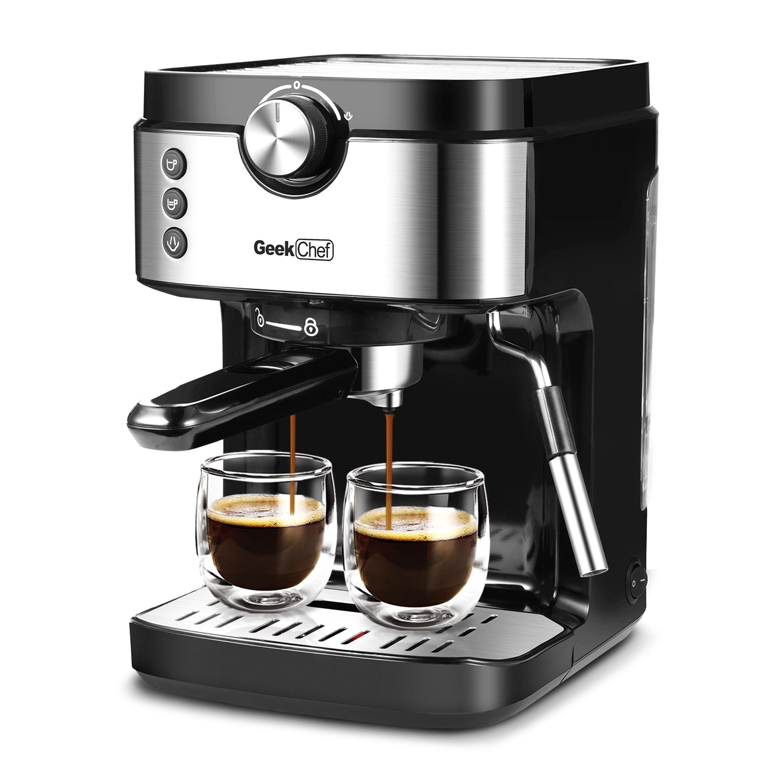 Fully Automatic Espresso Machine, Segmart 19 Bar Stainless Steel Automatic Coffee Maker with Automatic Cleaning Function, 20 Cup Espresso, Americano