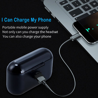 Wireless Bluetooth Earbuds, Bluetooth 5.0 Earphones with Digital LED Display, 2000 mAH Charging Case, 220H Playtime Noise Cancelling Headphone, IPX7 Waterproof Built-in Mic for Sport, Workout, Gym, Q1