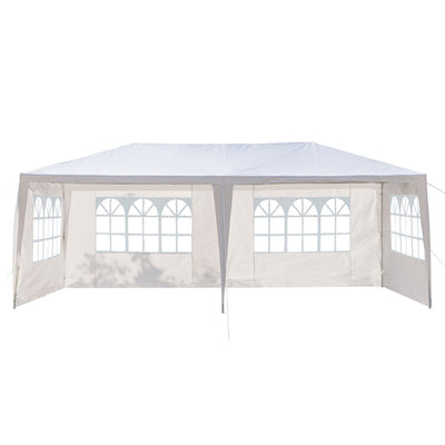 Canopy Party Tent for Outside,10' x 20' Outdoor Canopy Tent with 4 Side Walls, SEGMART Upgraded Outdoor Party Wedding Tent, White Backyard Tent for Catering Garden Beach Camping, L187