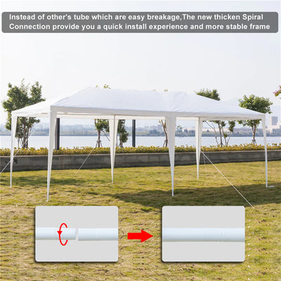 SEGMART 10 x 20 Canopy Tent with 4 Removable SideWalls for Patio Garden, Sunshade Outdoor Gazebo BBQ Shelter Pavilion, for Party Wedding Catering Gazebo Garden Beach Camping Patio, White, SS1096