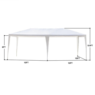 SEGMART 10 x 20 Canopy Tent with 4 Removable SideWalls for Patio Garden, Sunshade Outdoor Gazebo BBQ Shelter Pavilion, for Party Wedding Catering Gazebo Garden Beach Camping Patio, White, SS1096