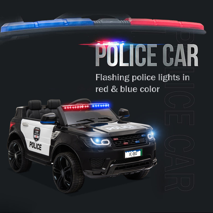SEGMART Kids Police Ride On Car, 12V SUV Battery Operated Electric Cars w/ Parent Remote Control, Spring Suspension, S1755
