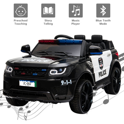 SEGMART Kids Police Ride On Car, 12V SUV Battery Operated Electric Cars w/ Parent Remote Control, Spring Suspension, S1755