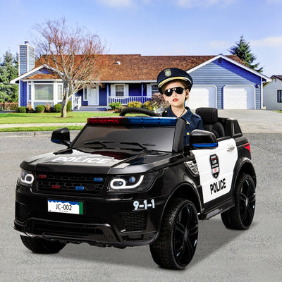 SEGMART Kids Police Ride On Car, 12V SUV Battery Operated Electric Cars w/ Parent Remote Control, Spring Suspension, S1755