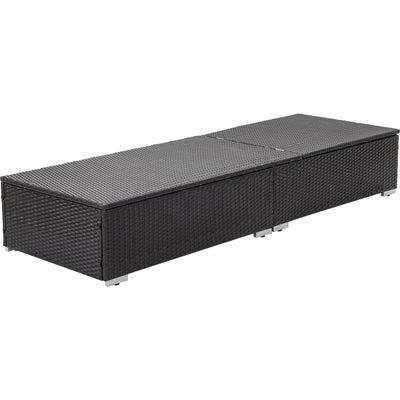 Chaise Lounges for Beach, 3Pcs Patio Furniture Set with Coffee Table, Outdoor Chaise Lounge Chairs with Adjustable Back, All-Weather Rattan Reclining Lounge Chair for Backyard, Garden, Pool, L4549