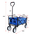 Segmart Folding Collapsible Outdoor Blue Wagon, L