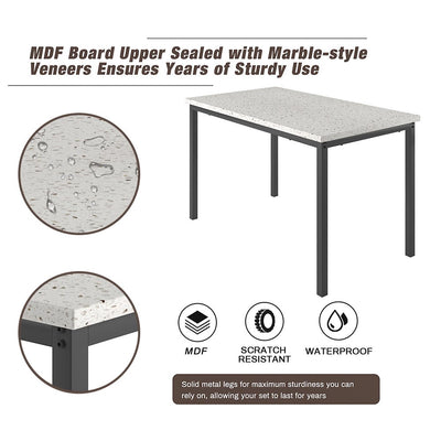 Dining Table with 4 High-back Upholstered Chairs, Modern Dinette Set, Dining Table and Chairs Set for 4 Persons, Small Home Kitchen Dining Table Set, Ideal for Apartment Breakfast Nook Bar, B1458