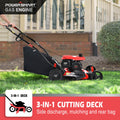 Gas Lawn Mowers, 3-in-1 Gas Powered Push Lawn Mower for Lawn - 21 Inch, 209CC 4-Stroke Engine, Walk-behind Gas Lawn Mower with Rear Bag, 5 Adjustable Cutting Heights, Oil Included