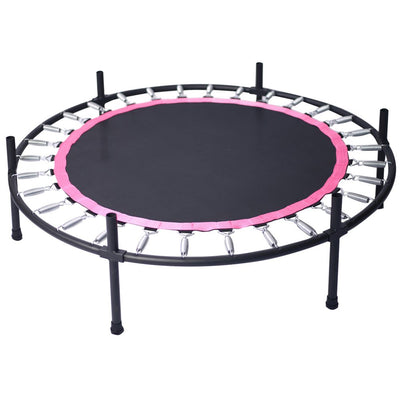 48" Mini Trampoline for Kids, Portable Small Toddler Trampoline with Enclosure, Durable and Safe Rebounder Trampoline for Kid Exercise & Play Indoor or Outdoor, Pink, L087