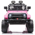 Battery Cars for Kids, 12 Volt Ride on Toys with Remote, Powered Ride on Cars for Girls Ages 3-5, Pink Electric Vehicle Ride on Truck, with LED Lights, Stickers, Seatbelt, Foot Pedal, FM, L5338