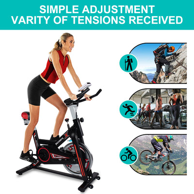 SEGMART Indoor Cycling Bikes, Exercise Bikes Stationary w/ LED Display Monitors, Cup Holder, Belt Drive, Q07