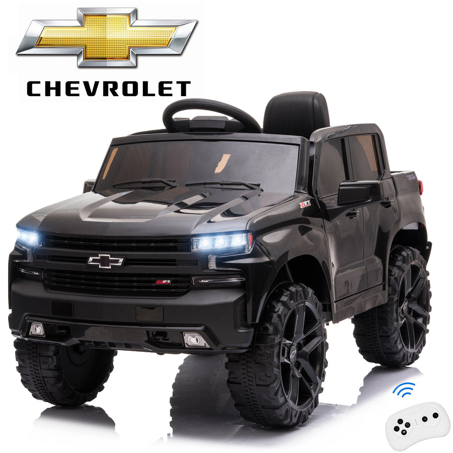 Electric Cars for Kids, Chevrolet Power Car High/Low Speed with 2.4G Remote Control, Equipped with Seat Belts, Lights, MP3, Horn, Music, 2 Lockable Doors, Ride on Cars Toy for 1-5 Years Old, K1646