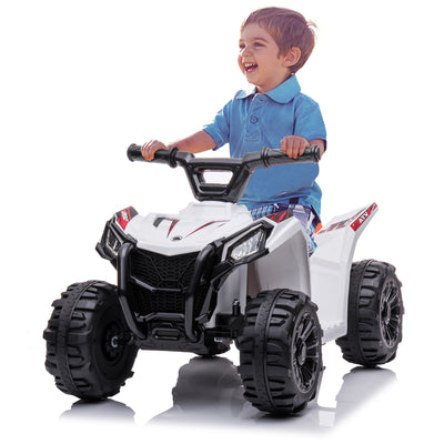 Kids Ride on ATV, Single Drive 6V Battery Powered ATV Car, Electric 4-Wheeler Quad Car with 1.86mph Max Speed, LED Headlights, Horn, Music Board, Electric Ride on Toy for Boy & Girl