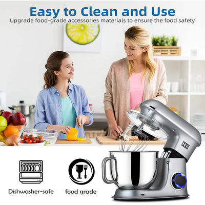 SEGMART 3 in 1 Stand Mixer, 7.4QT 6-Speed Tilt-Head Electric Mixer with Dishwasher Safe Dough Hook, Flat Beater, Wire Whip & Spatula for Most Home Cooks, Multifunction Standing Mixer - 660W, K136