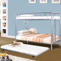 SEGMART Kids Bunk Bed Twin-Over-Twin, Convertible to 2 Twin Size Platform Bed, Silver, SS1392