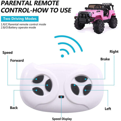 SEGMART 12V Kids Electric Ride On Cars with Remote Control, LED Lights, Q3