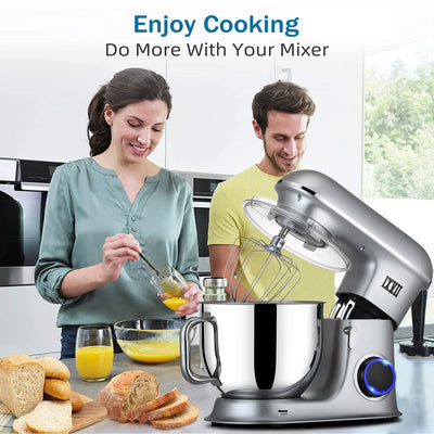 SEGMART 3 in 1 Stand Mixer, 7.4QT 6-Speed Tilt-Head Electric Mixer with Dishwasher Safe Dough Hook, Flat Beater, Wire Whip & Spatula for Most Home Cooks, Multifunction Standing Mixer - 660W, K136