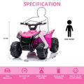 Kids Ride on ATV, Single Drive 6V Battery Powered ATV Car, Electric 4-Wheeler Quad Car with 1.86mph Max Speed, LED Headlights, Horn, Music Board, Electric Ride on Toy for Boy & Girl