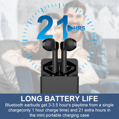 SEGMART Bluetooth 5.1 True Wireless Earbuds with 500mAh Charging Case, 25H Playtime, IPX7 Waterproof, Q04