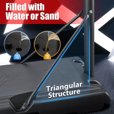 SEGMART Basketball Hoop 4.9-10ft Adjustable, Basketball Goal with Wheels for Adults Teens Kids, Weather-resistant 43 Inch Basketball Backboard, Basketball Rim for Gym Basketball Court Backyard