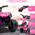 Kids Ride on ATV, Single Drive 6V Battery Powered ATV Car, Electric 4-Wheeler Quad Car with 1.86mph Max Speed, LED Headlights, Horn, Music Board, Electric Ride on Toy for Boy & Girl