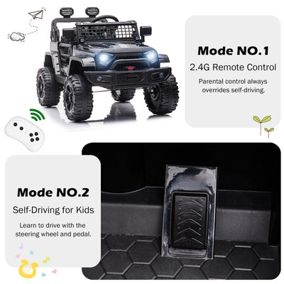 SEGMART Kids Electric Ride on Car, Newest 12V Battery Powered Ride-on Toys w/ Parent Remote Control, LED Lights, 2 Openable Doors, Spring Suspension, MP3 Player, Electric Car for Kids for 3-5 Year