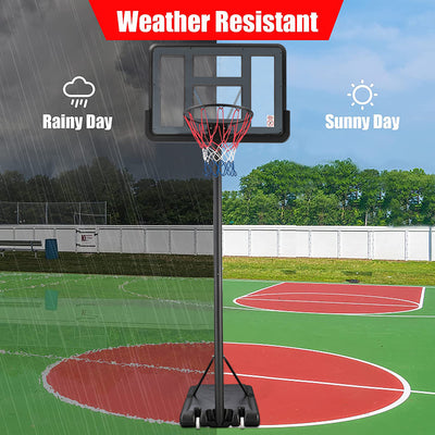 SEGMART Basketball Hoop 4.9-10ft Adjustable, Basketball Goal with Wheels for Adults Teens Kids, Weather-resistant 43 Inch Basketball Backboard, Basketball Rim for Gym Basketball Court Backyard