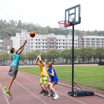 SEGMART Basketball Hoop, 4.9-10ft Adjustable Adults Teens Kids In-Ground Basketball Hoop with Wheels, Portable Basketball Net for Playing in Gym, Playground, Basketball Court, Backyard