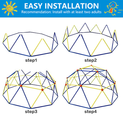 SEGMART 10FT Climbing Dome, Upgraded Dome Climber for Kids 3-10, Supporting 800 lbs, Kids Outdoor Play Equipment Toddler Outside Climbing Toy