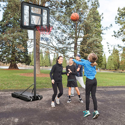 SEGMART Basketball Hoop for Adults Teens Kids, 4.9-10ft Adjustable Basketball Goal with Wheels, Weather-resistant 43 Inch Basketball Backboard, Basketball Rim for Gym Basketball Court Backyard