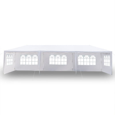 Canopy Party Tent for Outside,10' x 30' Outdoor Canopy Tent with 5 Side Walls, SEGMART Upgraded Outdoor Party Wedding Tent, White Backyard Tent for Catering Garden Beach Camping, L202