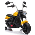 Kids Ride on Motorcycle, Yellow 6V Battery powered Motor Bike, LED Lights, MP3 Player, Pedal, Rechargeable Electric Ride On Toys for Boys Girls, L