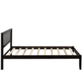 win Bed Frame No Box Spring Needed, Espresso Twin Platform Bed Frame with Headboard, Modern Wood Twin Bed Frame Bedroom Furniture with Wood Slats for Kids Adults Teens, LLL4052