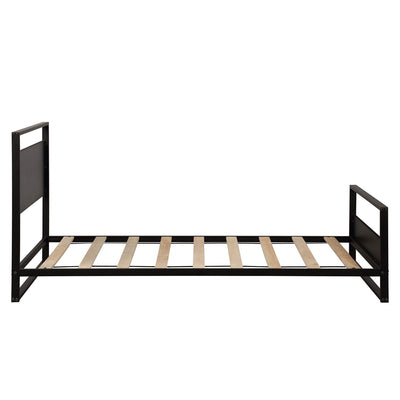 36.6 Inch SEGMART Twin Bed Frame with Headboard and Footboard, Full Bed Foundation w/10 Metal Legs, Noise-Free/ No Box Spring Needed, Easy assembly, for Dorm, School, Child Room, 300lbs, S1856