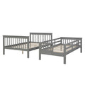 Bunk Bed Twin-Over-Full, Twin Daybed and Frame Sets, Premium Firm Feel Solid Wood Support with Ladder and Safety Rail, Roll Out w/4 Storage Shelves, 250lbs, Grey, SS671