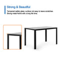 Dining Table Sets of 5, Upgrade Black Tempered Glass Sturdy Dinner Table Top with Dining Chair Sets of 4, Legs with Anti-Slip Mat, for Home, Kitchens, Dining Rooms, Cafe, Eating, Work, S12727