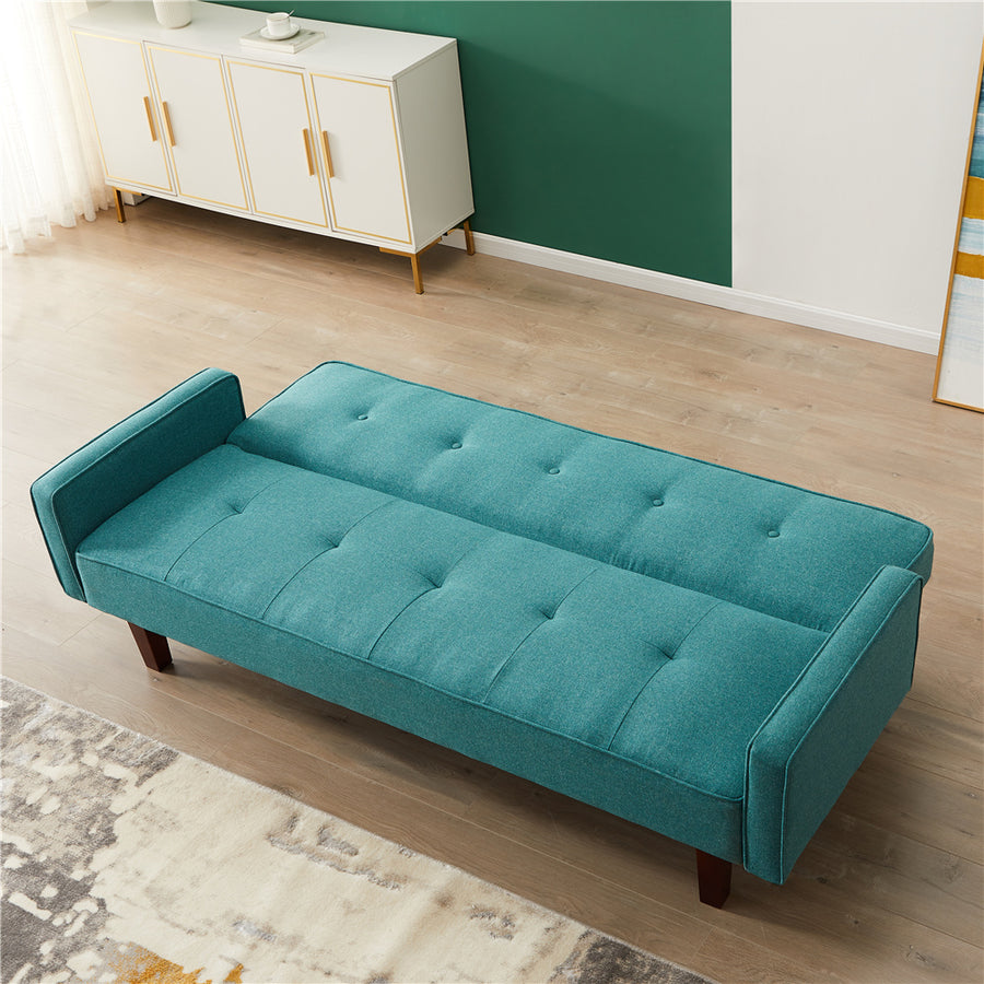 Sofa Sleeper, SEGMART Modern Fabric Sofa Bed with Armrest, Convertible Futon Couches and Sofas w/Wood Legs, Small Spaces Recliner Couch Living Room Furniture Loveseat Sofa, Green, LLL2036