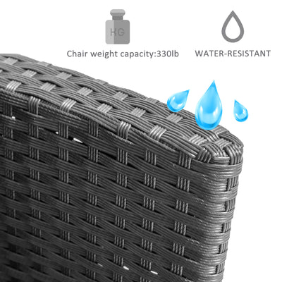 7 Piece Outdoor Wicker Dining Set, Patio Dining Table Set for 6 Persons, Garden Patio Rattan Dining Furniture Set with Beige Cushions, Dining Table Chairs Conversation Set for Deck Patio, B898